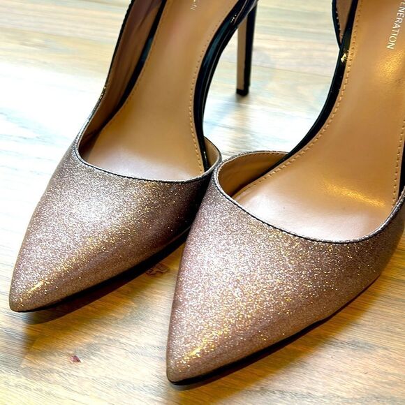 BCBGeneration “Lenny” Ombré Pink & Black Glitter Stiletto Heels - Picture 2 of 8